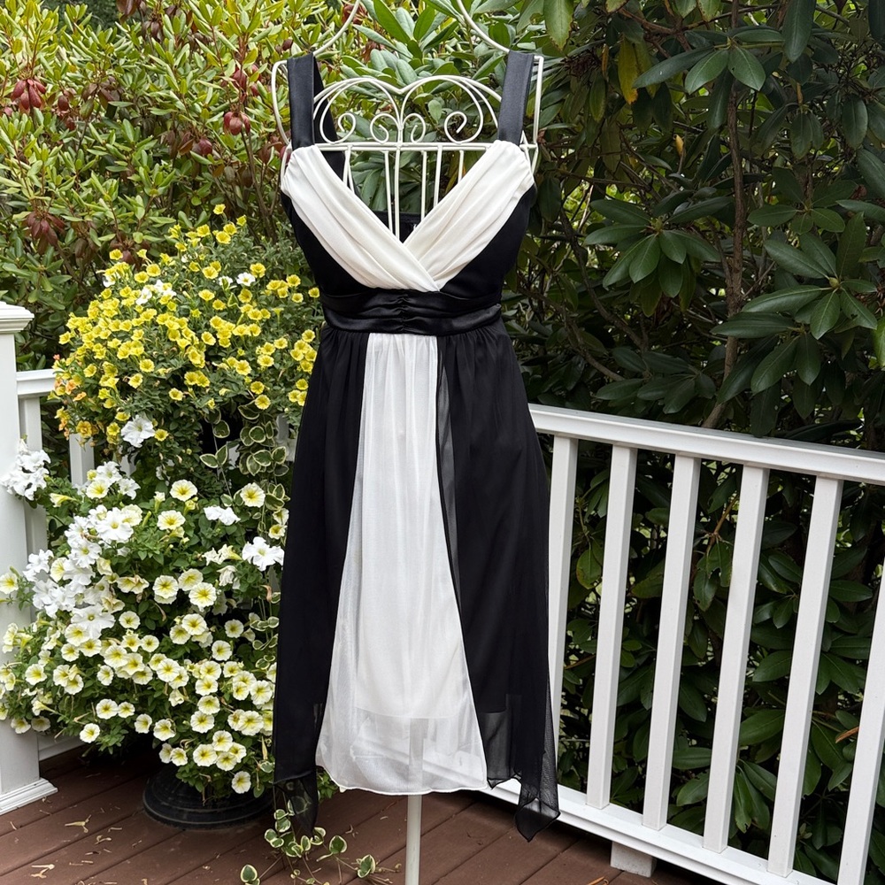 Taboo Black and White High Low Dress